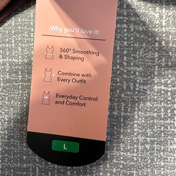 Shapermint Essentials Cami Size L Brown 360° Smoothing Shapewear Tank NWT - Picture 7 of 10